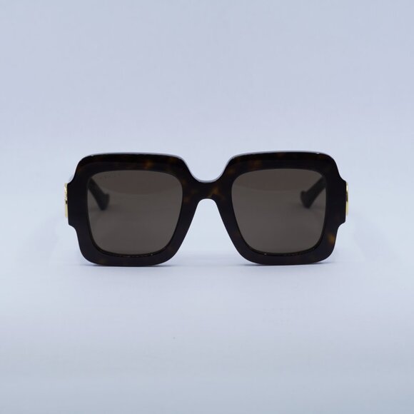 ?️ New Gucci GG1547S 002 Sunglasses - Dark Havana Frame, Brown Lenses